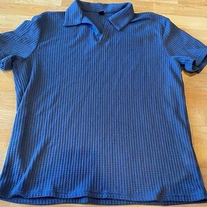 Men’s XXL Textured Blue Polo Shirt
